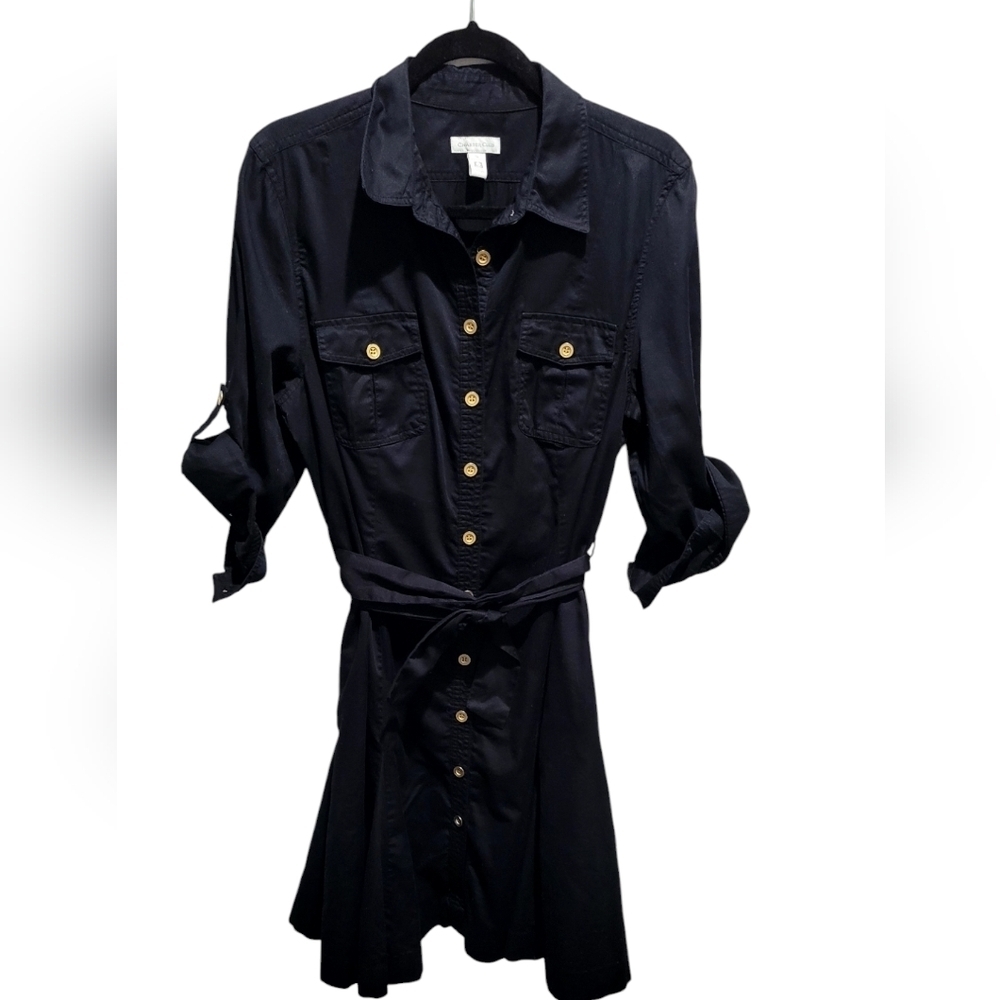 Charter Club button up black dress